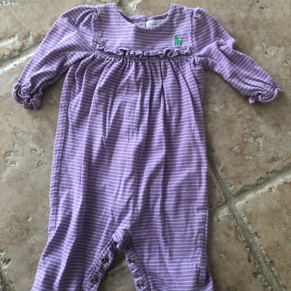 Infant girl Ralph Lauren Polo one-piece purple str